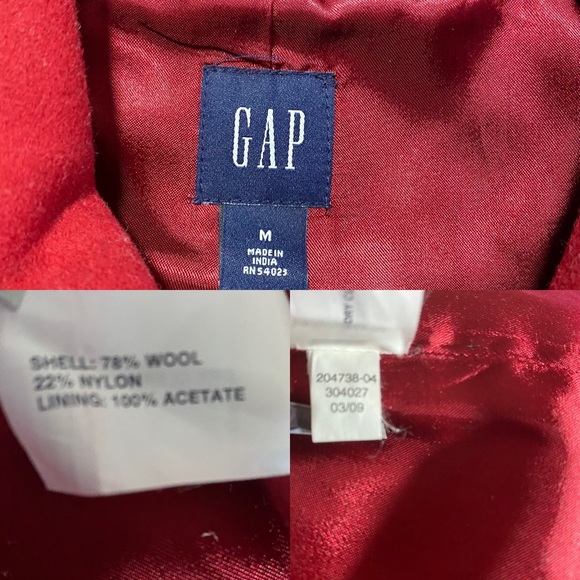 Gap Red Toggle Button Pea Coat - Picture 14 of 15